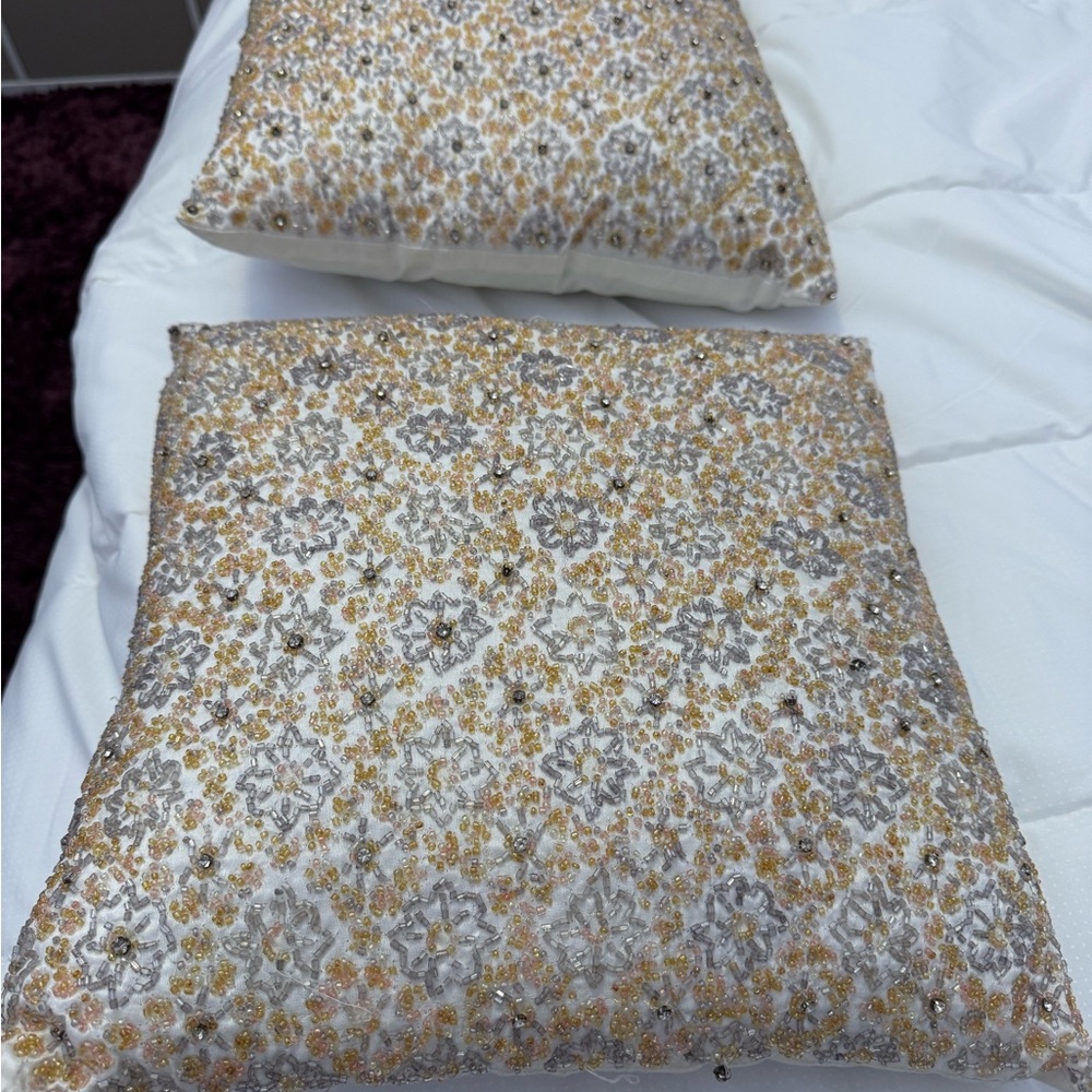 Elegant Embroidered Throw Pillows